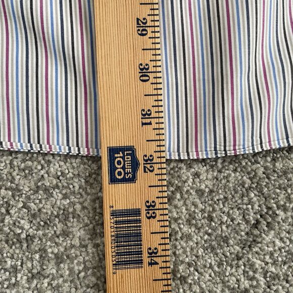 Charles Tyrwhitt Slim Fit Non Iron Dress Shirt Mens Business Casual Size 18/37 - Picture 10 of 11